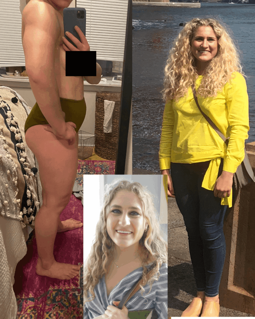 Woman navigating weight changes.